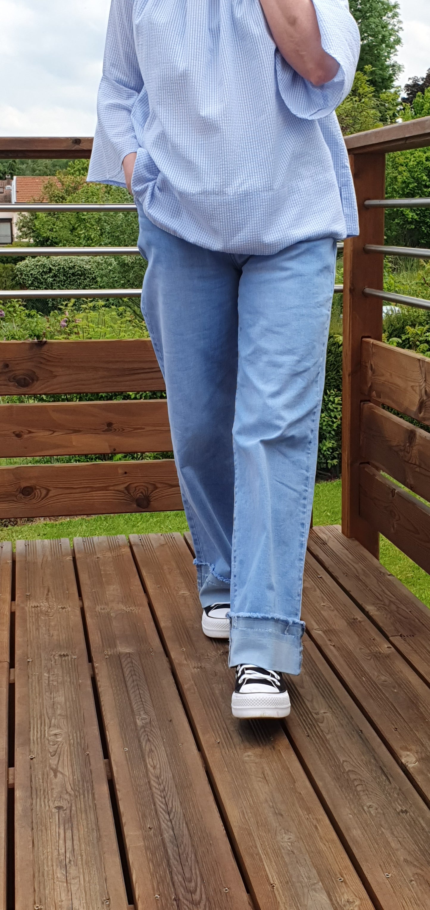 Jeans évasé bleu clair " Wide leg "