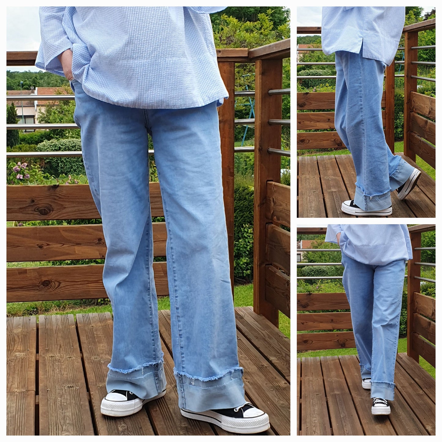 Jeans évasé bleu clair " Wide leg "