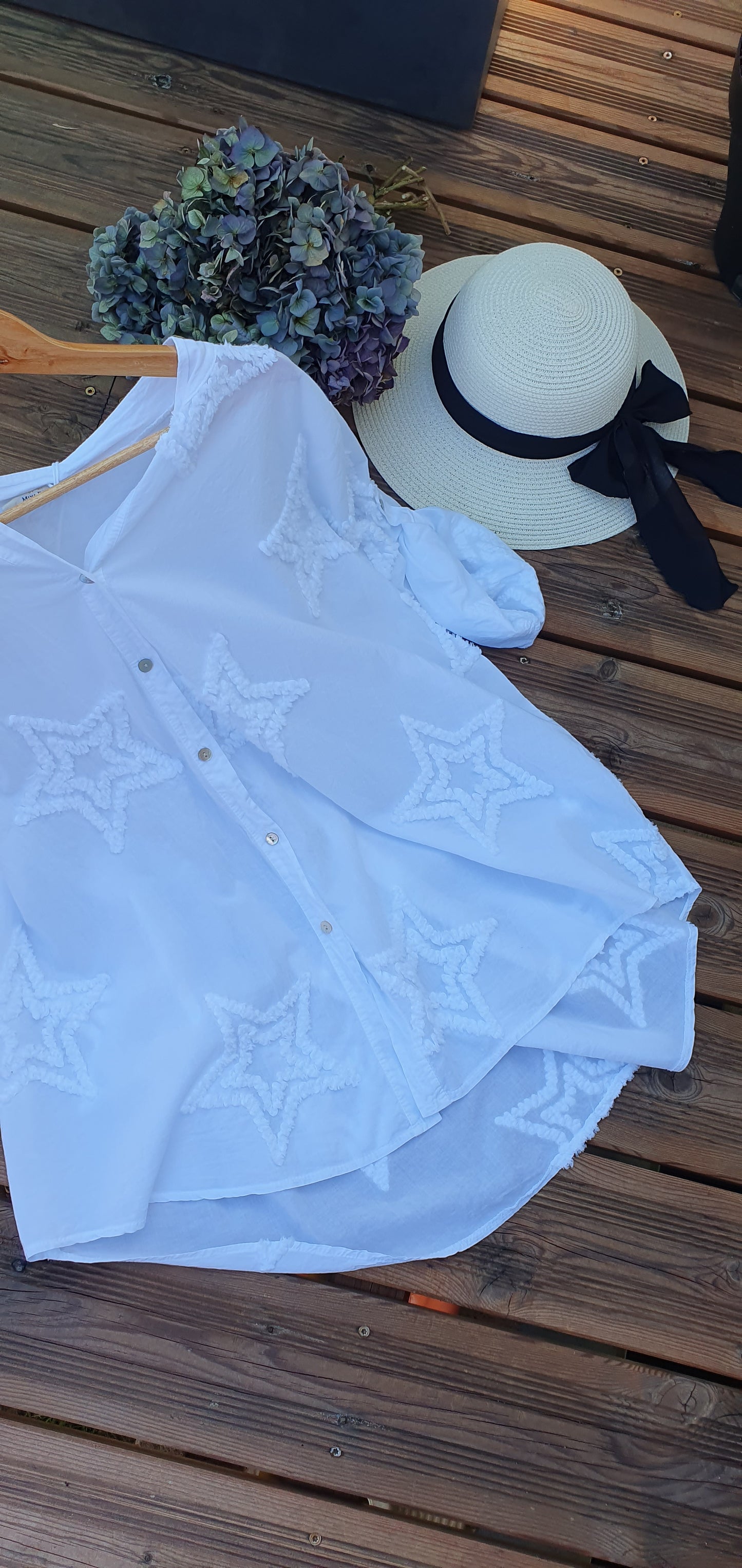 Chemise blanche étoiles