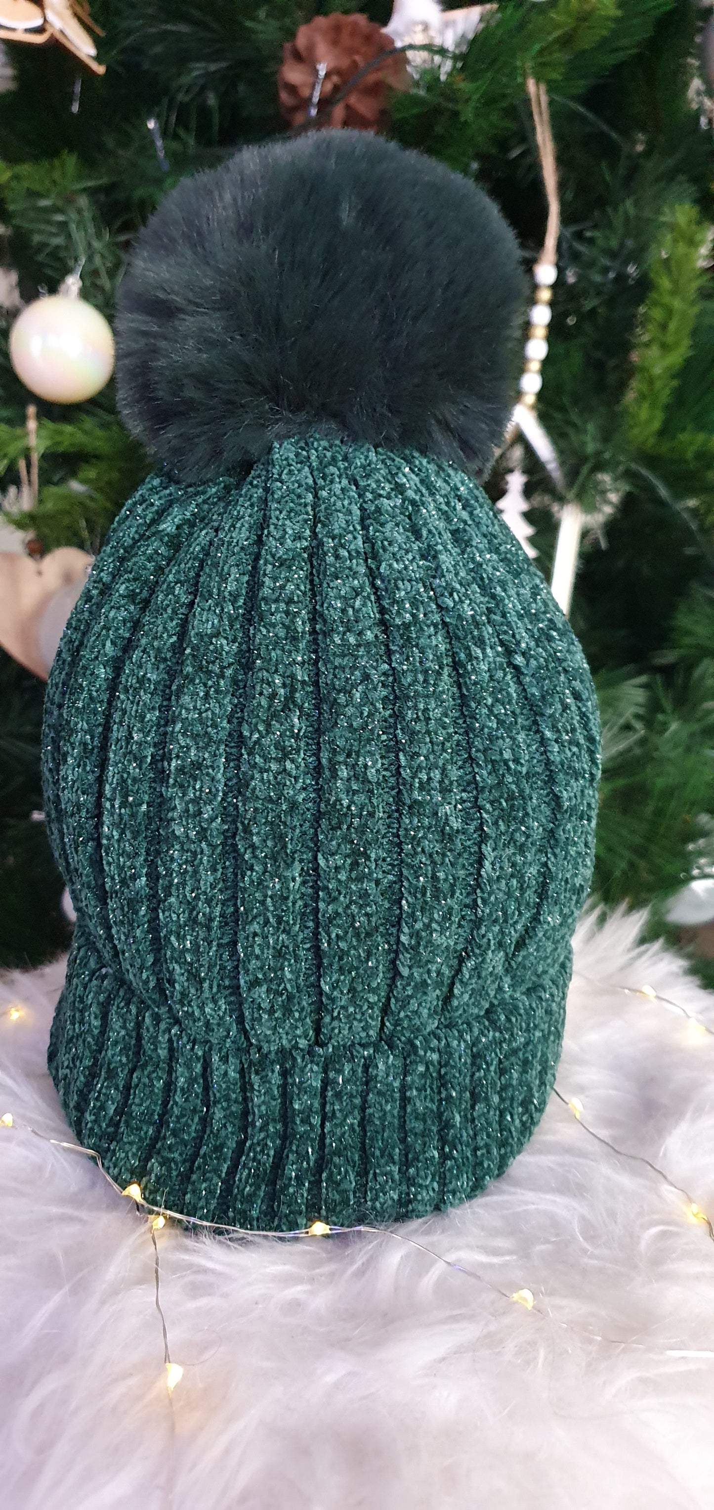 Bonnet pompon vert
