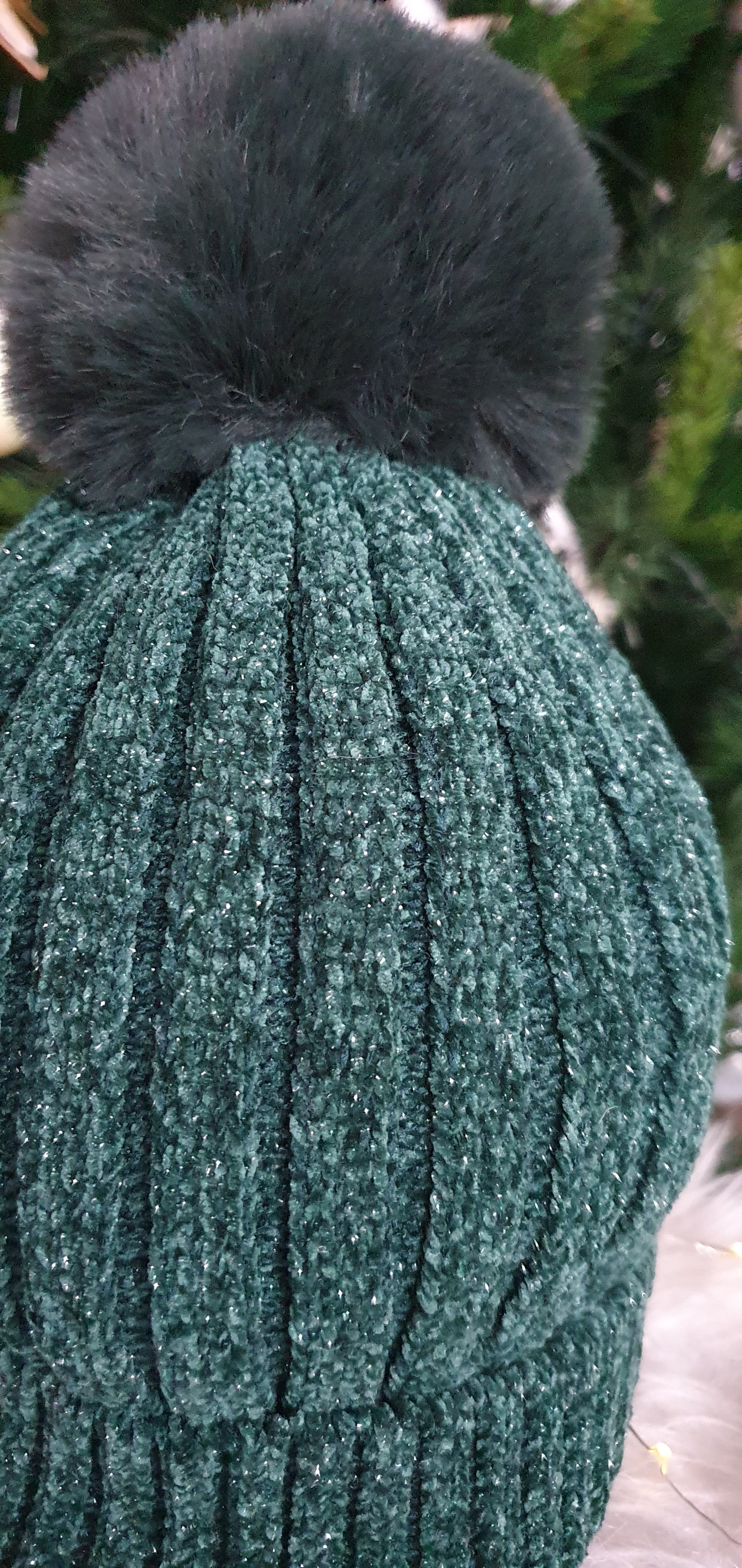 Bonnet pompon vert