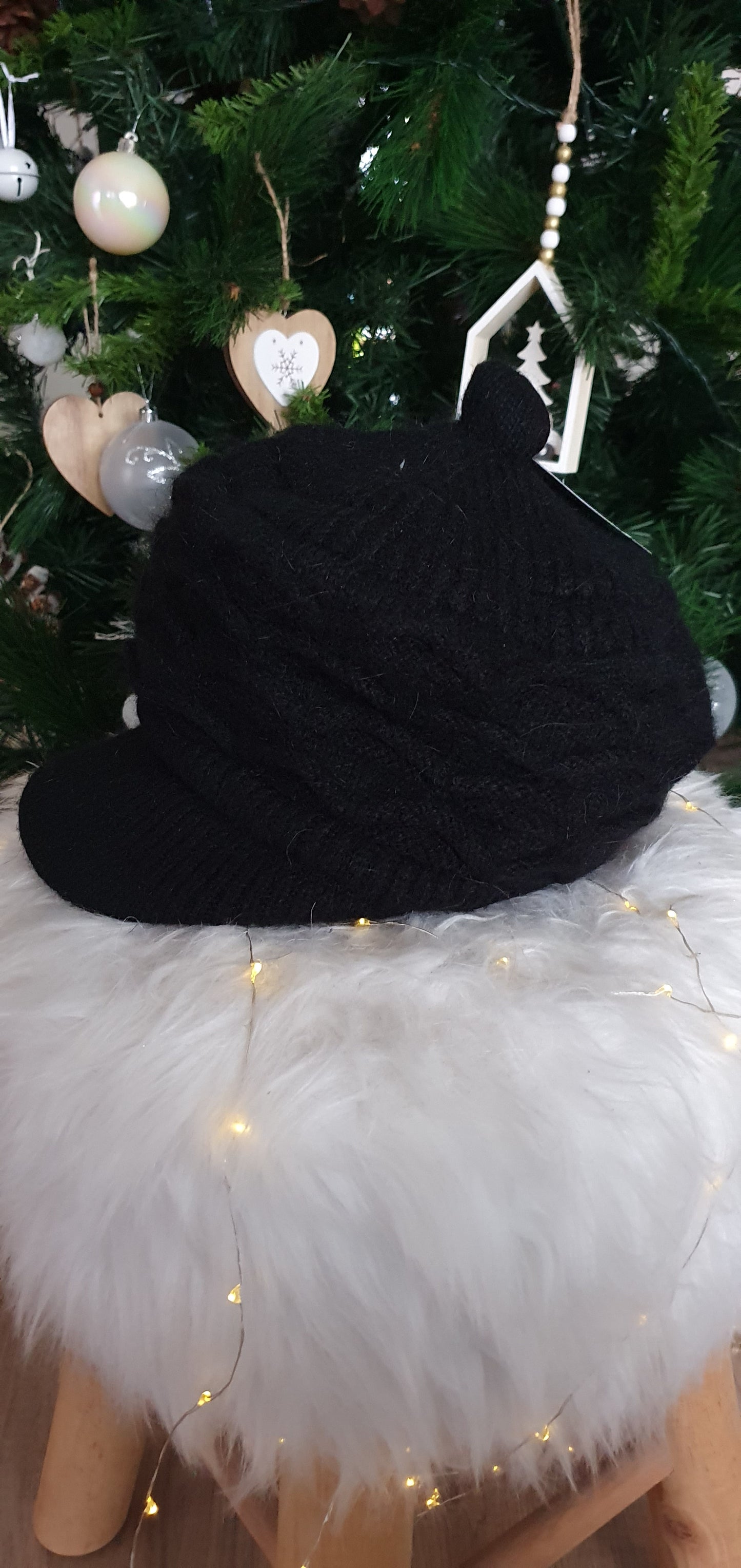 Casquette gavroche noire femme