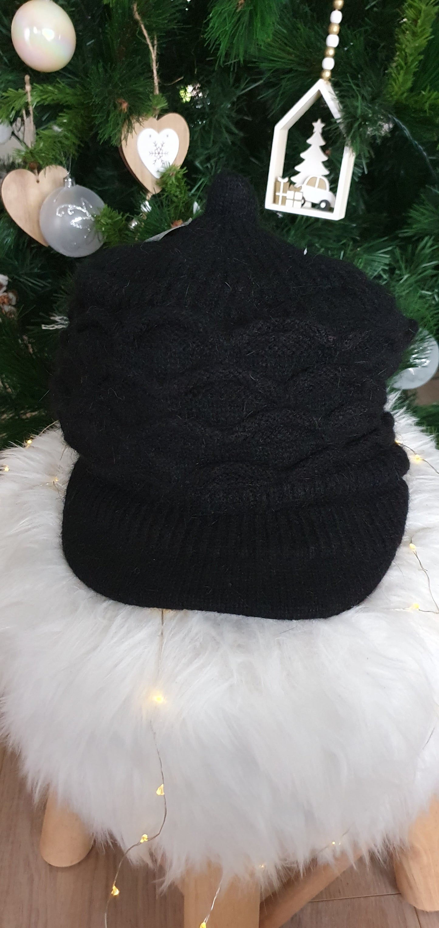 Casquette gavroche noire femme