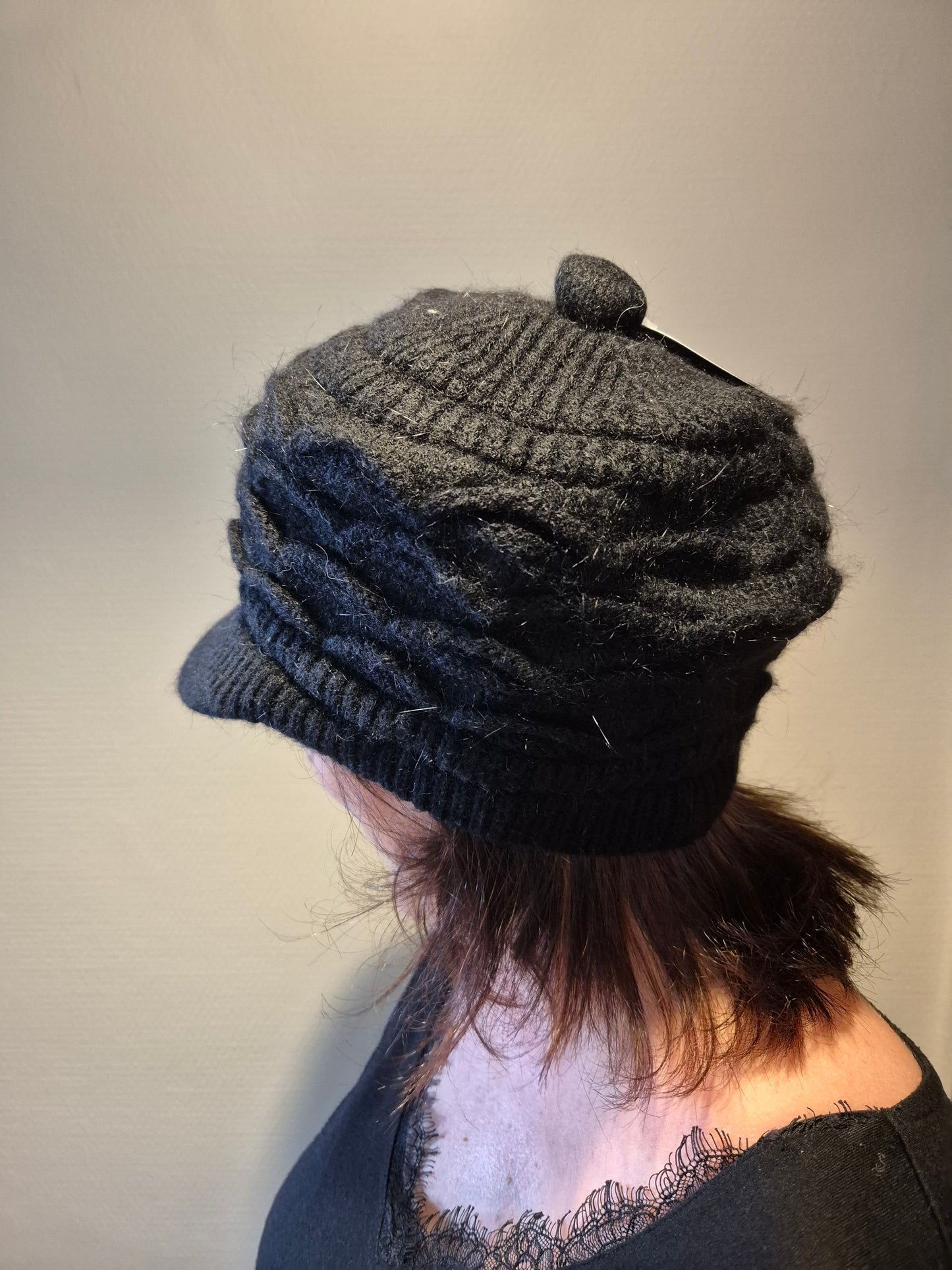 Casquette gavroche noire femme