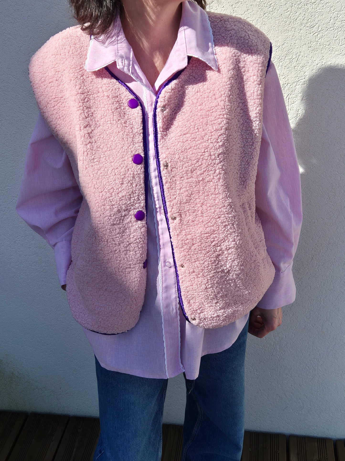 Gilet rose pastel