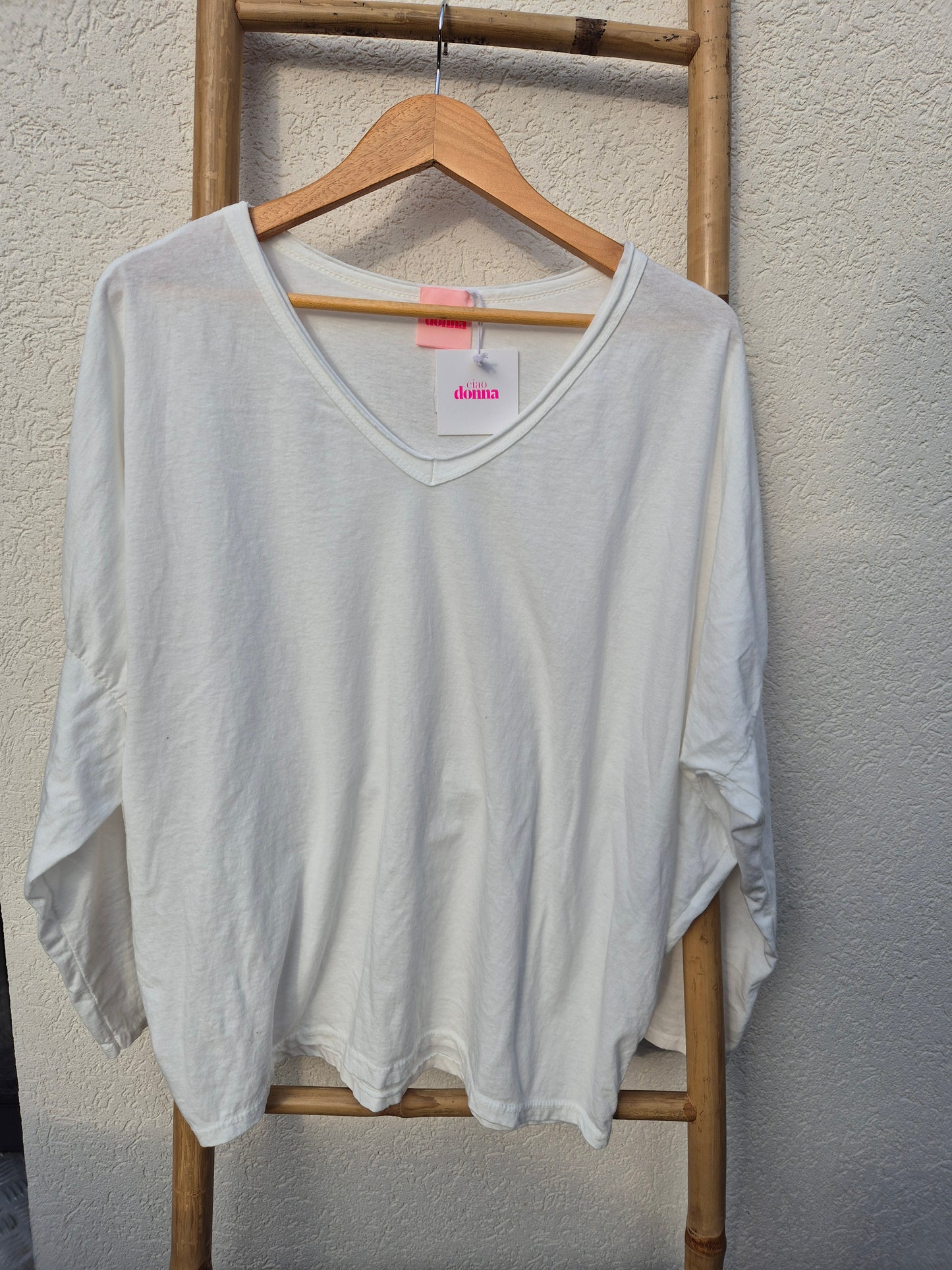 Tee-shirt Maya Col V Blanc