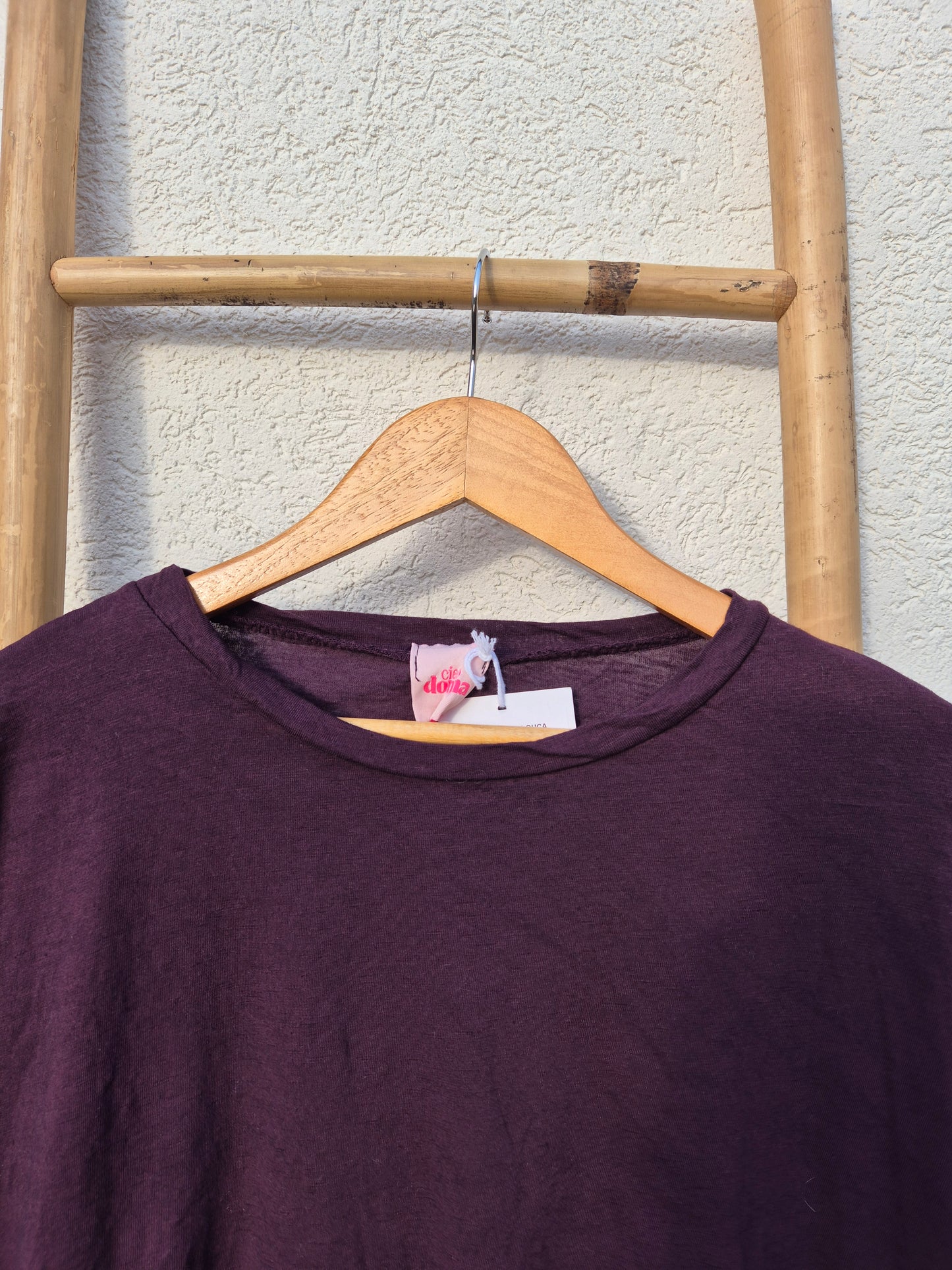 Tee-shirt Lou col rond Prune