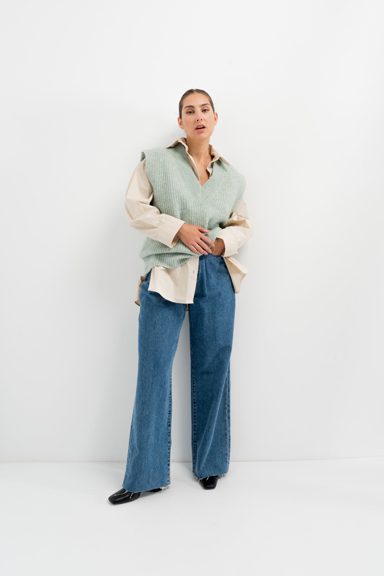 Ravissant gilet en tricot oversize