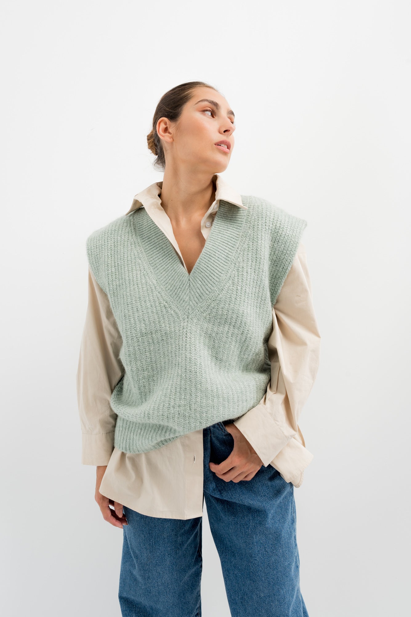 Ravissant gilet en tricot oversize