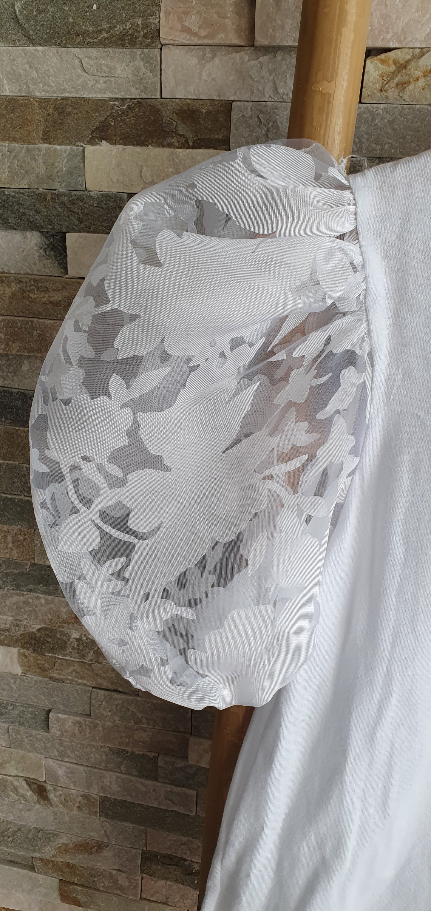 Tee-shirt blanc manches organza