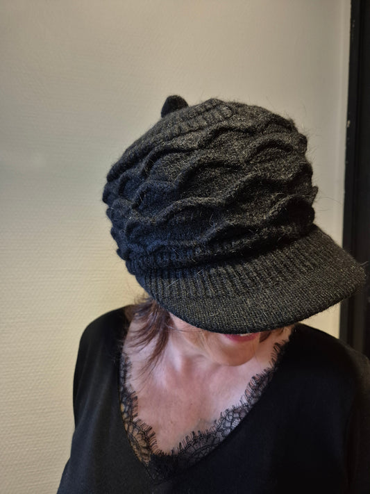Casquette gavroche noire femme