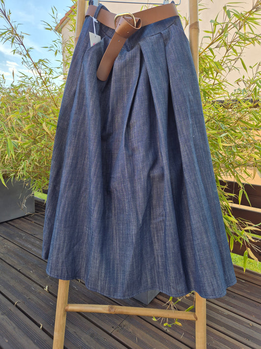 Jupe longue bleu jean