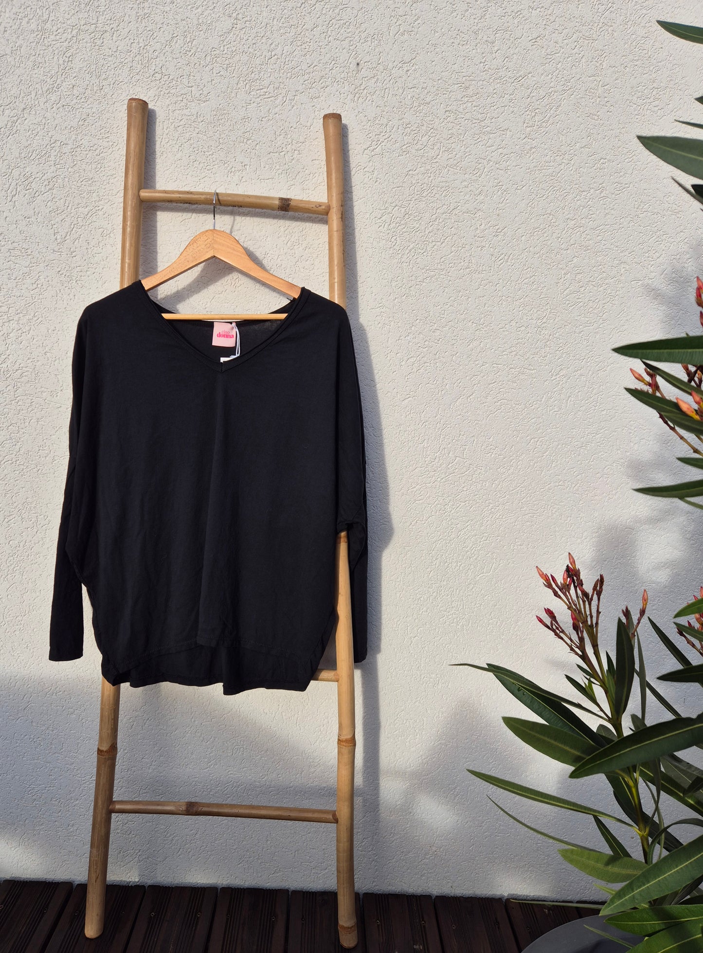 Tee-shirt Maya Col V Noir