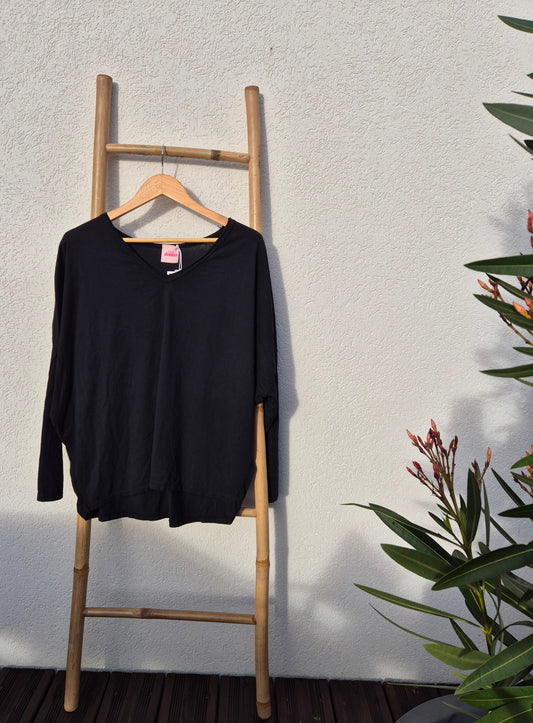 Tee-shirt Maya Col V Noir