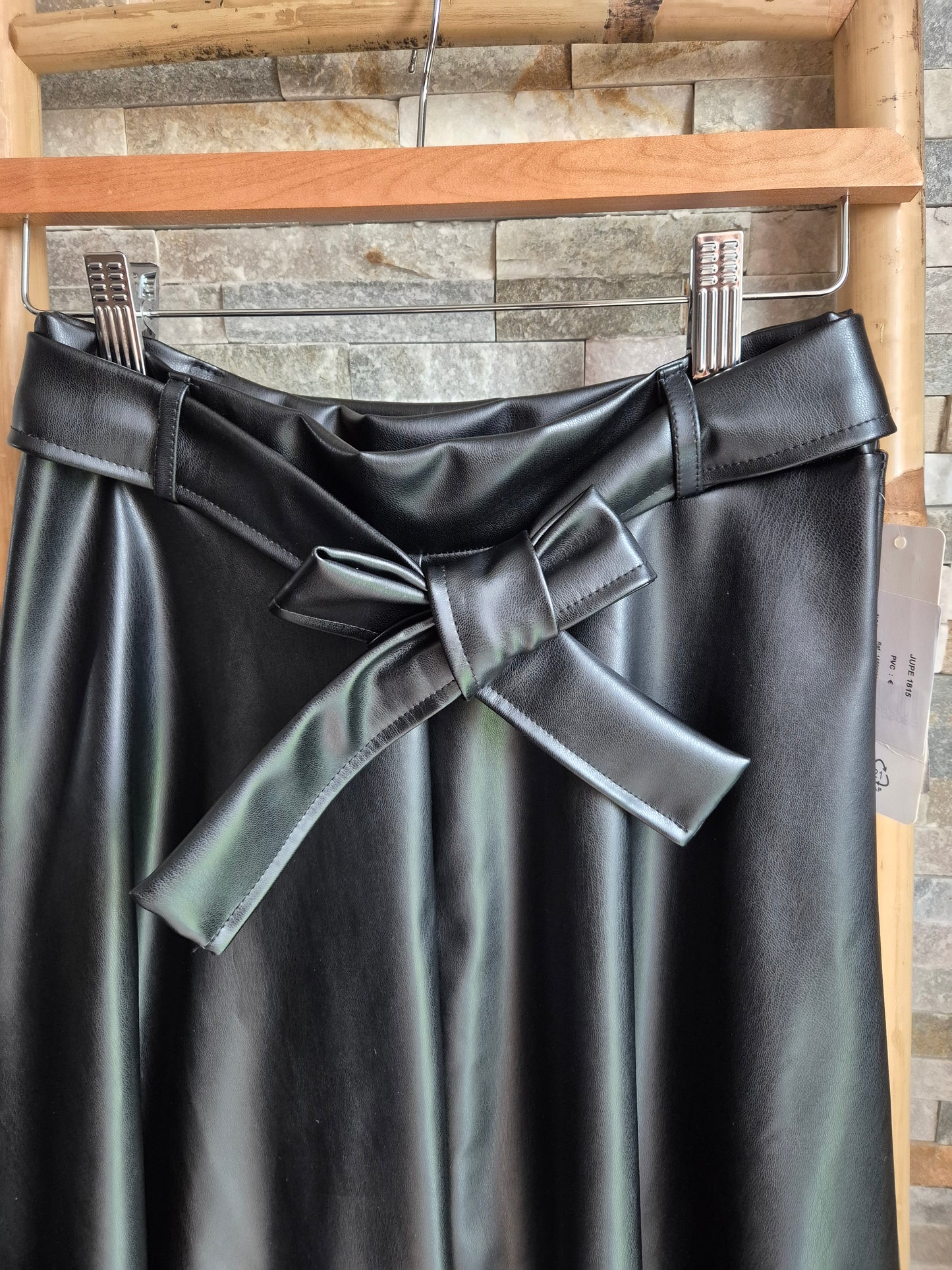 Jupe longue en simili cuir