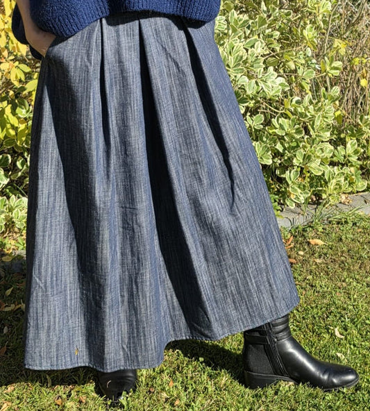 Jupe longue bleu jean