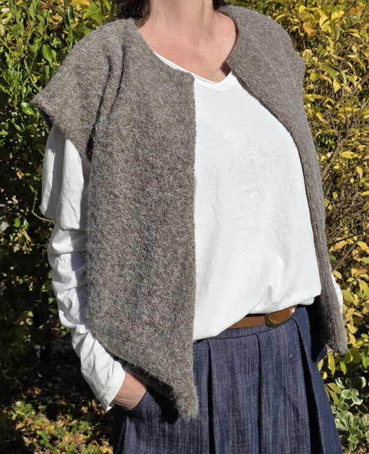 Gilet sans manches beige/taupe