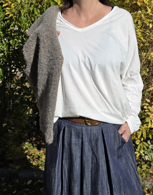 Tee-shirt Maya Col V Blanc